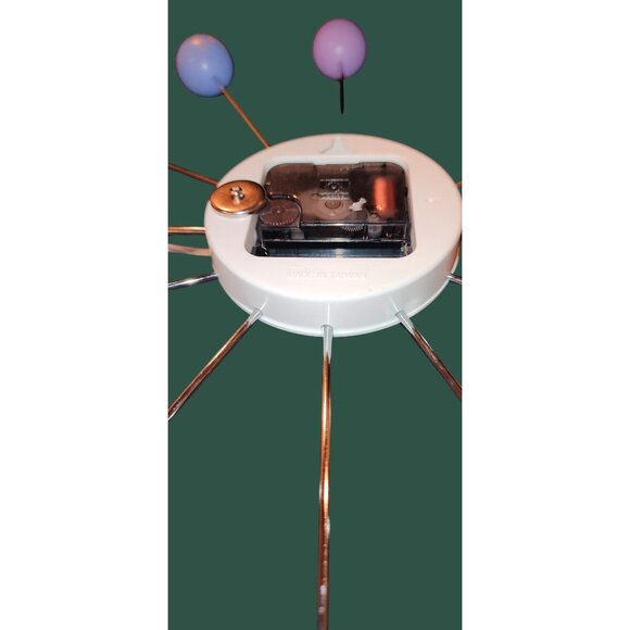 George Nelson Mid Century Modern 1949 Metal Wood Ball Clock TAIWAN Works - Picture 10 of 13